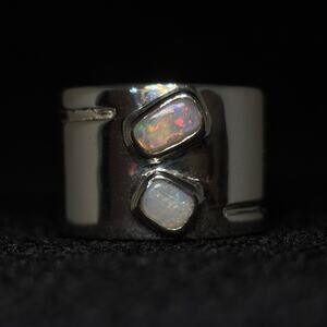 Australian Coober Pedy Double Stack Opal Ring